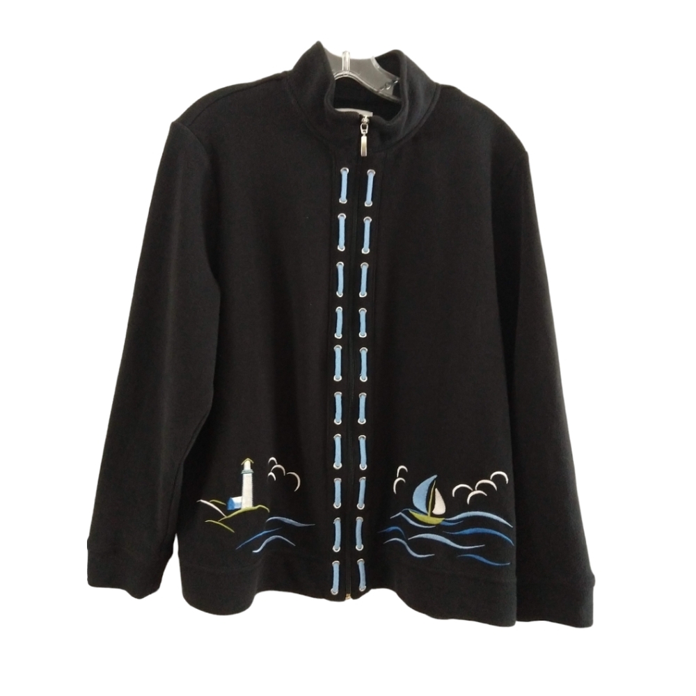 Breckenridge Black Zippered Jacket - Size Large